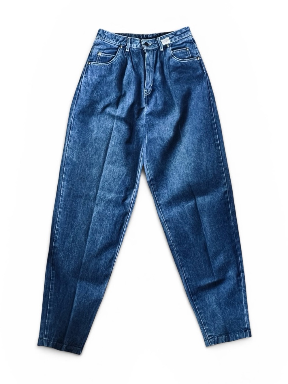 Sasson Vintage 80s Women’s 26 High Rise Pleated Jeans Tapered Mom Cotton Denim